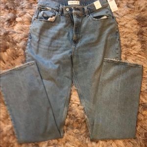 Abercrombie High Rise Wide Leg Jeans
